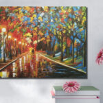 پارک در شب پاییزی