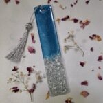بوک مارک رزینی آبی نقره ای (نشانگر کتاب)
