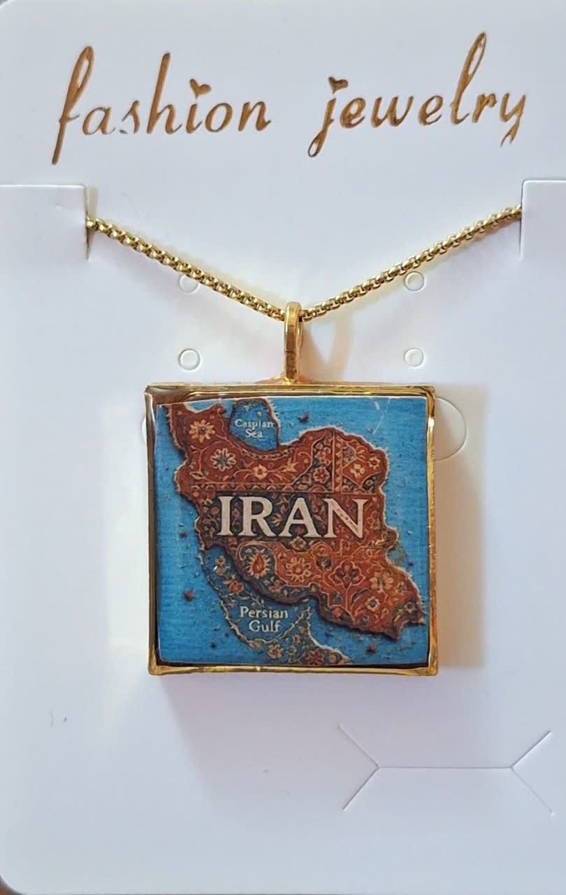 گردنبند رزینی طرح ایران گردنبند رزینی طرح ایران