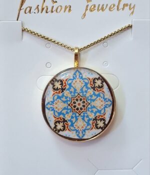 گردنبند رزینی طرح اسلیمی سنتی