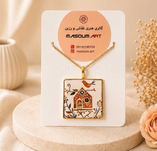 گردنبند رزینی طرح پرنده