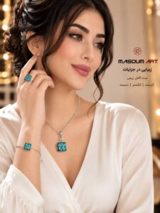 ست زیورآلات رزینی با سنگ فیروزه
