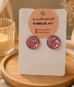 گوشواره رزینی صورتی