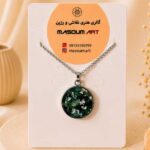 گردنبند رزینی سنگ سبز