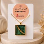 نیم ست زیورآلات رزینی سبز زمردی